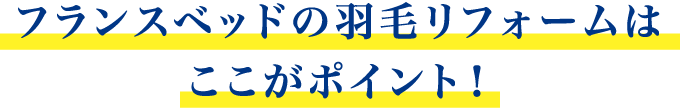 フランスベッドの羽毛リフォームはここがポイント！