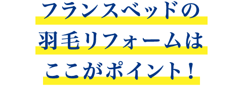 フランスベッドの羽毛リフォームはここがポイント！